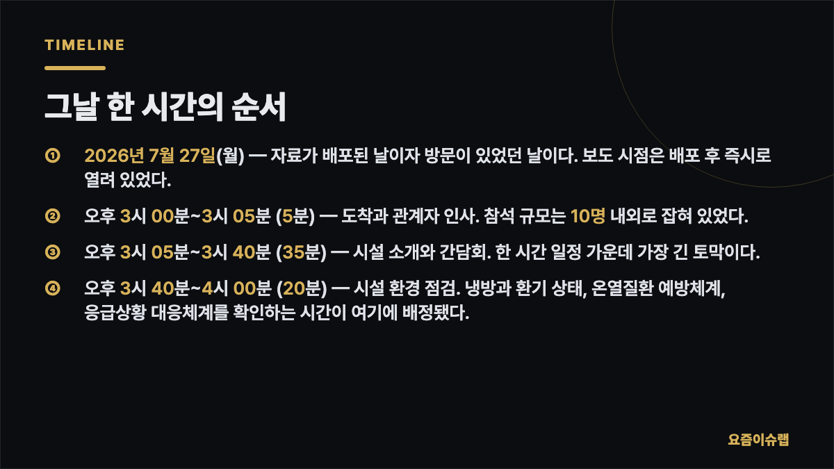 그날 한 시간의 순서 내용을 정리한 카드 이미지
