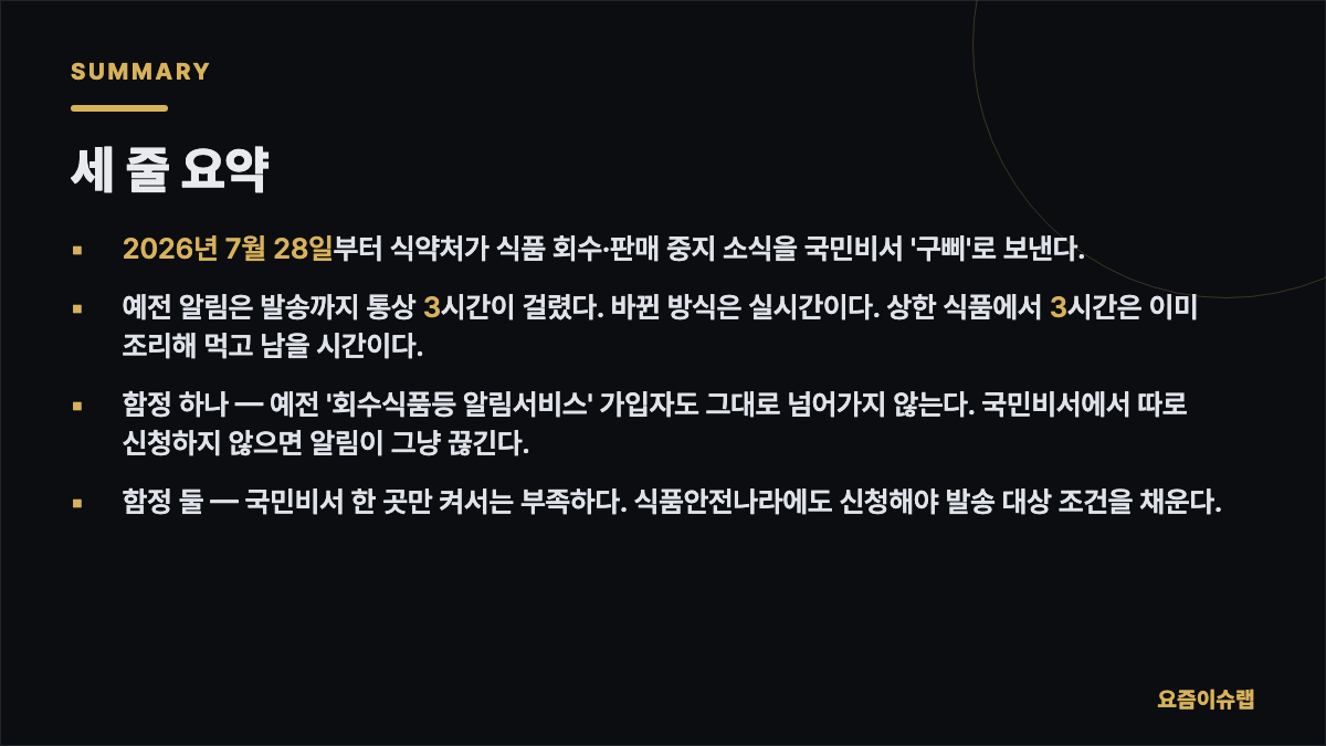세 줄 요약 내용을 정리한 카드 이미지